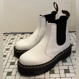 White platform Chelsea Doc Martens